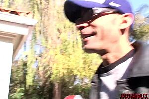 Natural tits teen Holly takes on Whitezilla's big cock for the first time in doggystyle