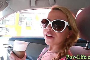 blonde teen takes monster cock in pov blowjob