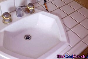 teenage stepdaughter blonde in pov blowjob with big cock