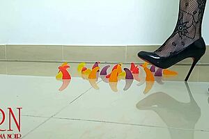 sweet jeles destroying with high heels shoes on the floor c1