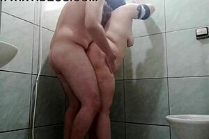 he caught me bathing nicely in the shower