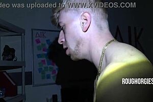 In this wild orgy, horny hunks seek out a hungry twink bottom.