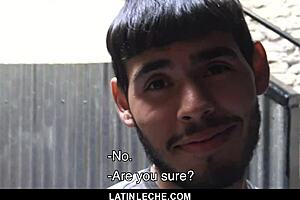 Sexy Latino Boy Covered in Cum by Four Hung Guys