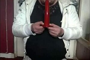 bisexual crossdresser shares intimate toy moments on cam, not shy about ass to mouth.