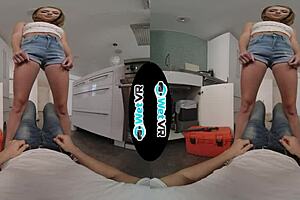 Lila love dominates handyman cock