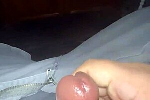 Guy Masturbates His Small 18+ Cock Solo in Bedroom
