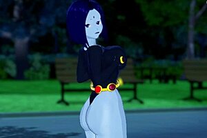 Raven with big thighs giving jerk off instructions in dark forest. What’s next for this teen titan?