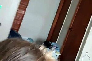 Dirty Milf Spits Cum on Her Tits in Cuckold Scene