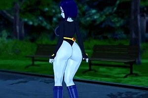 Raven with big thighs giving jerk off instructions in dark forest. What’s next for this teen titan?