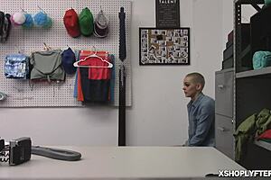 buzzed hair paris amour had sex with the lp officer justin magnum at work 😏 riding in panties for facial