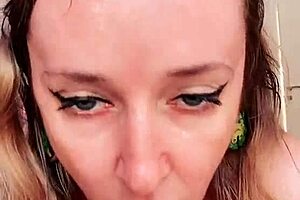 Riding dildo with big natural tits and hairy beaver.