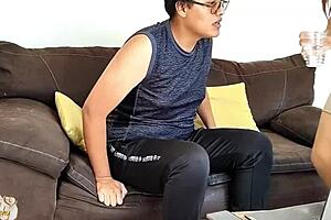 I lie to my broter-in-law to fuk with him whil no one is hom, sucking his big ass part 1