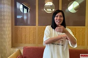 41-year-old wife in geisha cosplay rides wildly, gets outdoor blowjob and doggystyle, then masturbates shyly.