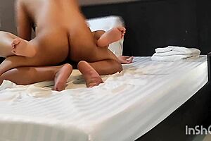 asian hot milf gets blowjob and creampie in hotel room