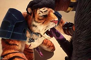 Wildlife gay furrys yiff hard in rough anal action