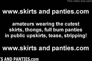 Girl next door Goldy flashing her undies upskirt