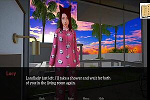 Redhead amateur shows off tits and ass in homemade game