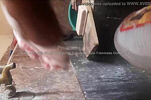 Alondra's panties get washed in this femdom fetish scene.