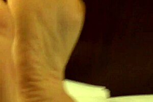 co worker rubs her high arch feet while masturbating