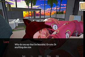 Redhead amateur shows off tits and ass in homemade game