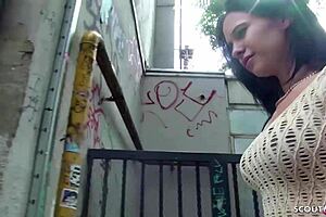 German Scout Approaches Teen On Street For Money Fuck Without Condom.