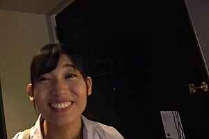 Cute Asian teen moans loudly during intense doggystyle fucking