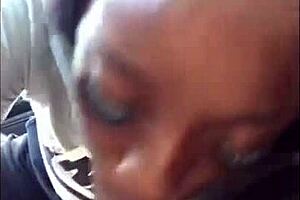 Ebony chick sucks white dick wet sloppy interracial cumshot