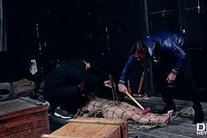 realtor and client team up for double penetration punishment on submissive beauty 😈