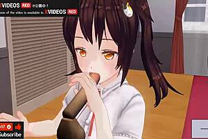 Uncensored Japanese Hentai Handjob And Blowjob With ASMR