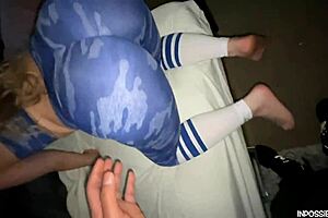 blonde bubble butt tears clothes for massive black cock