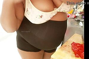 Big Ass Latina Maid Performs Duties in the Kitchen