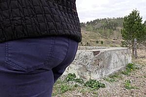 Voyeur Spying on Curvy Milf Outdoors