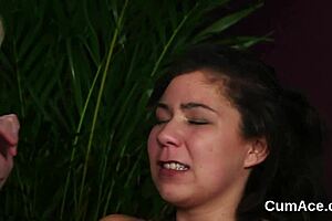 Feisty Idol Swallows Every Drop In Blowbang Cumshot