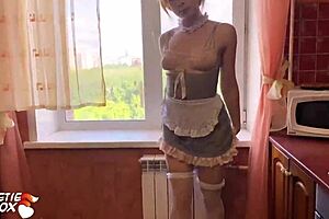 Fox Maid Cosplay Blowjob Hard Doggystyle Sex In Kitchen