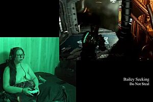 The brunette plays deadspace naked in part 9
