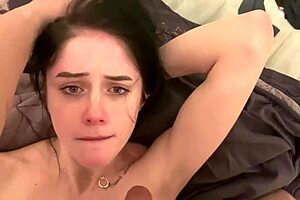 Skinny teen slut intensely sucking big cock like a pro