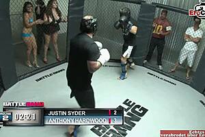 American teen with natural tits gets naughty in the boxing ring