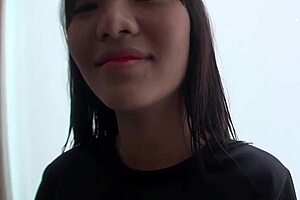 her beautiful long black hair and small boobs hint at more