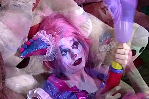 italian girl in thong masturbates with balloon