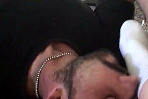 Slave worships sweaty barefoot feet