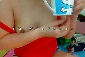 asian milf shows her small tits and ass