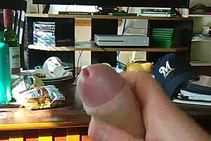 jerking off to tranny porn cumshot