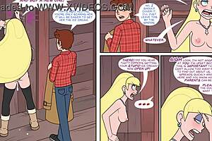 Blonde in anime threesome scene