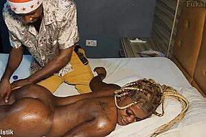 horny african mistress of benin emotionally fucks houseboy in doggystyle with big black cock