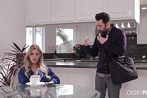 naturally busty blonde jesse pony rides big dick in trimmed pussy