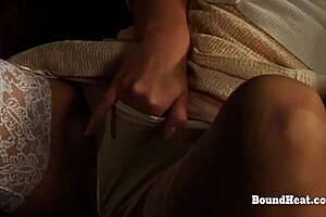 betrayed cargo mistress and huntress playing with sub slave 😈