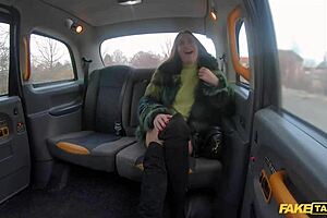 This fake taxi redhead milf in nylons rides a huge dick like crazy. Never seen anything wilder!