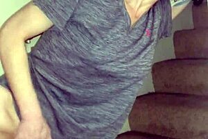 Wife Rubbing Pussy On Stairs