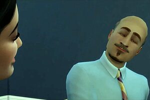 boss fucks his secretary with big tits in anal sex cartoon