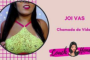 Nervous sex video call during quarantine with guided jerk off